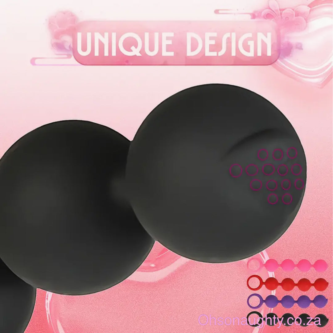 Silicone Anal Plug with Pull Beads Oh So Naughty