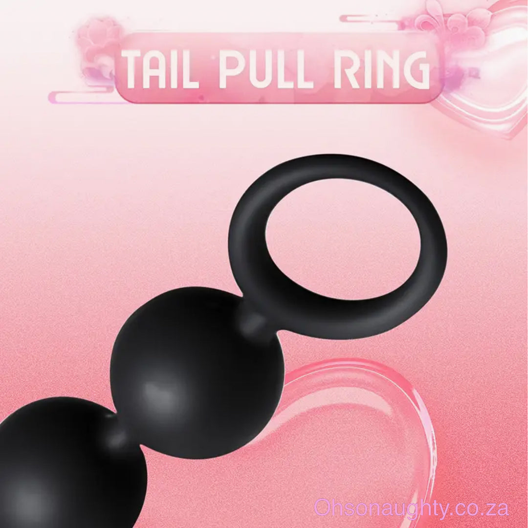 Silicone Anal Plug with Pull Beads Oh So Naughty
