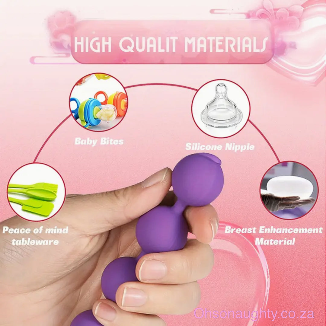 Silicone Anal Plug with Pull Beads Oh So Naughty