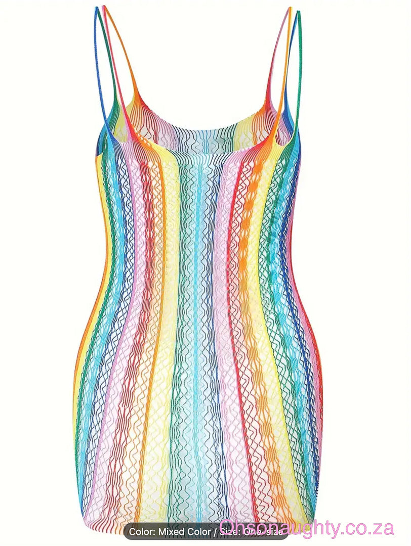 Rainbow Semi-sheer Dress Oh So Naughty