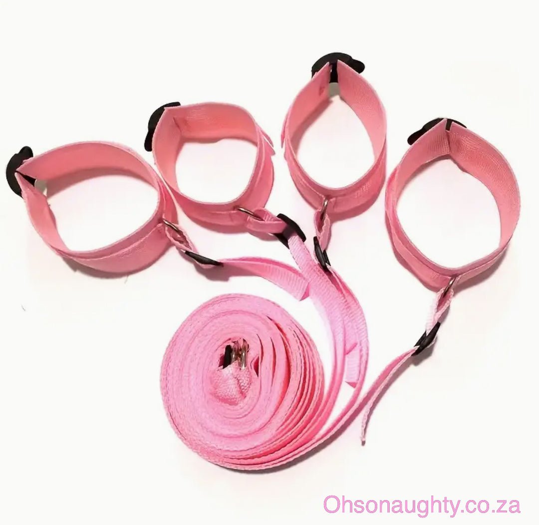 Under Bed Sex Bondage Restraints With Hand & Ankle Restraints Pink Oh So Naughty