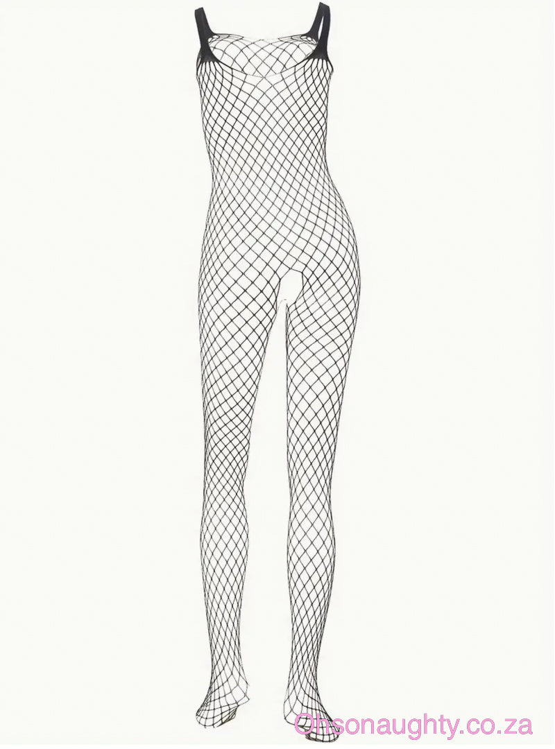 Sexy Mesh One-Piece Fishnet Lingerie Black Oh So Naughty