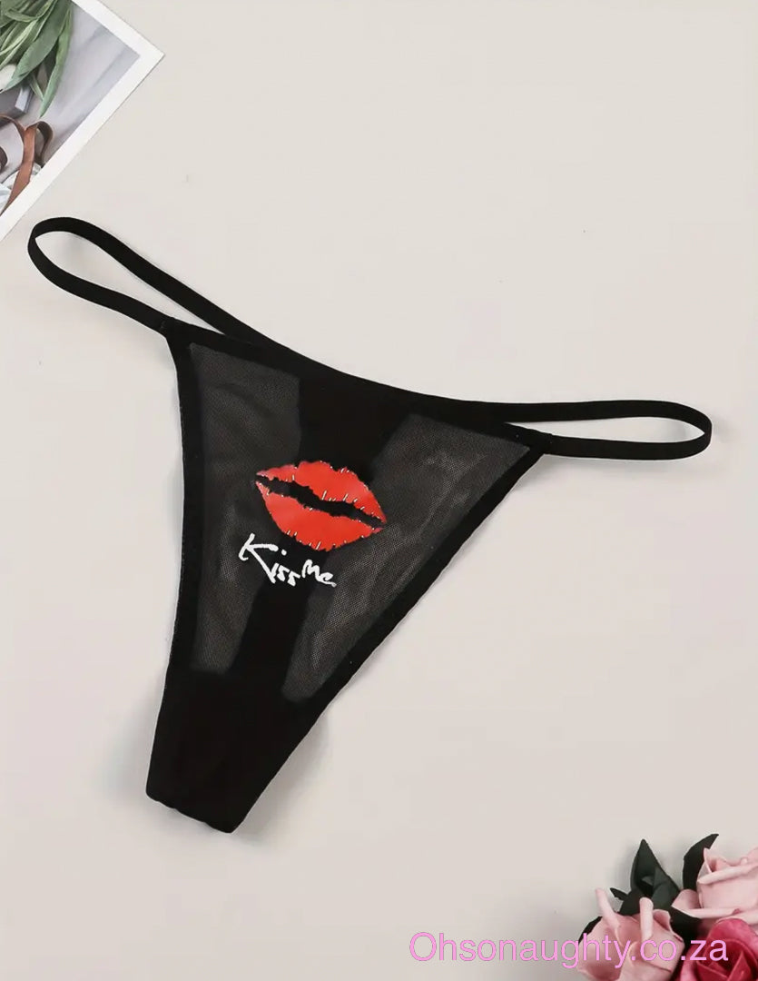 Kiss Me Sheer Thong XL Oh So Naughty