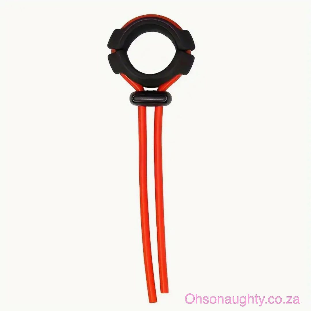 Adjustable Silicone Cock Ring Red & Black Oh So Naughty