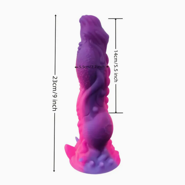 Pink and purple Fantasy Dildo - 23cm
