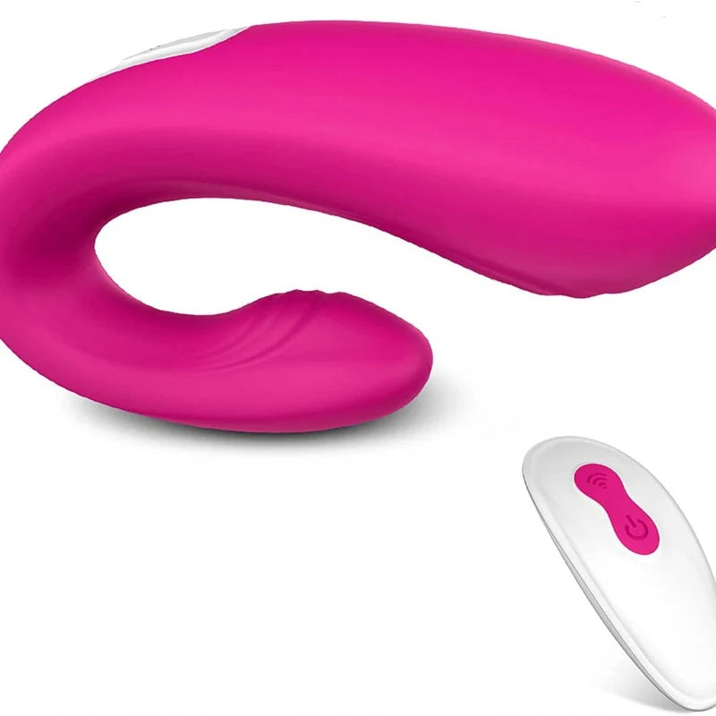 Rechargeable Wireless Control Couples Vibrator – Rose Red Dual Motor with 9 Modes S-HANDE