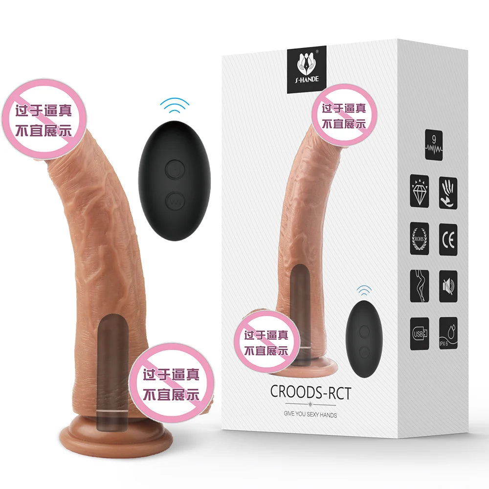 Wireless Telescopic Realistic Dildo – 9 Modes S-HANDE