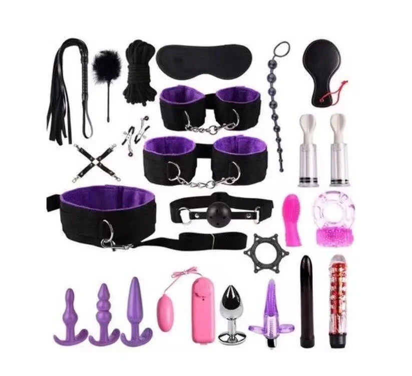 25-Piece Bondage & Restraint Set – Adjustable Soft Restraints S-HANDE
