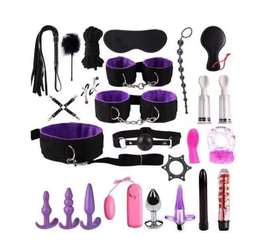 25-Piece Bondage & Restraint Set – Adjustable Soft Restraints S-HANDE