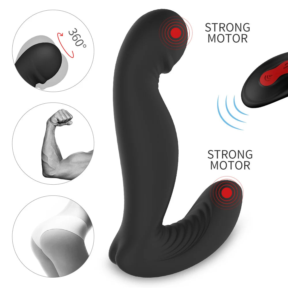 360° Rotating Rechargeable Dual-Motor Vibrator – Waterproof Design S-HANDE