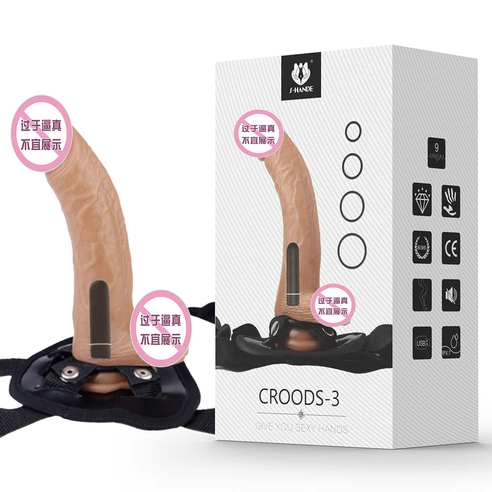 Adjustable Soft Realistic Silicone Dildos with Strapon S-HANDE