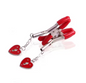 Red Nipple Clamps With Heart detail Oh So Naughty