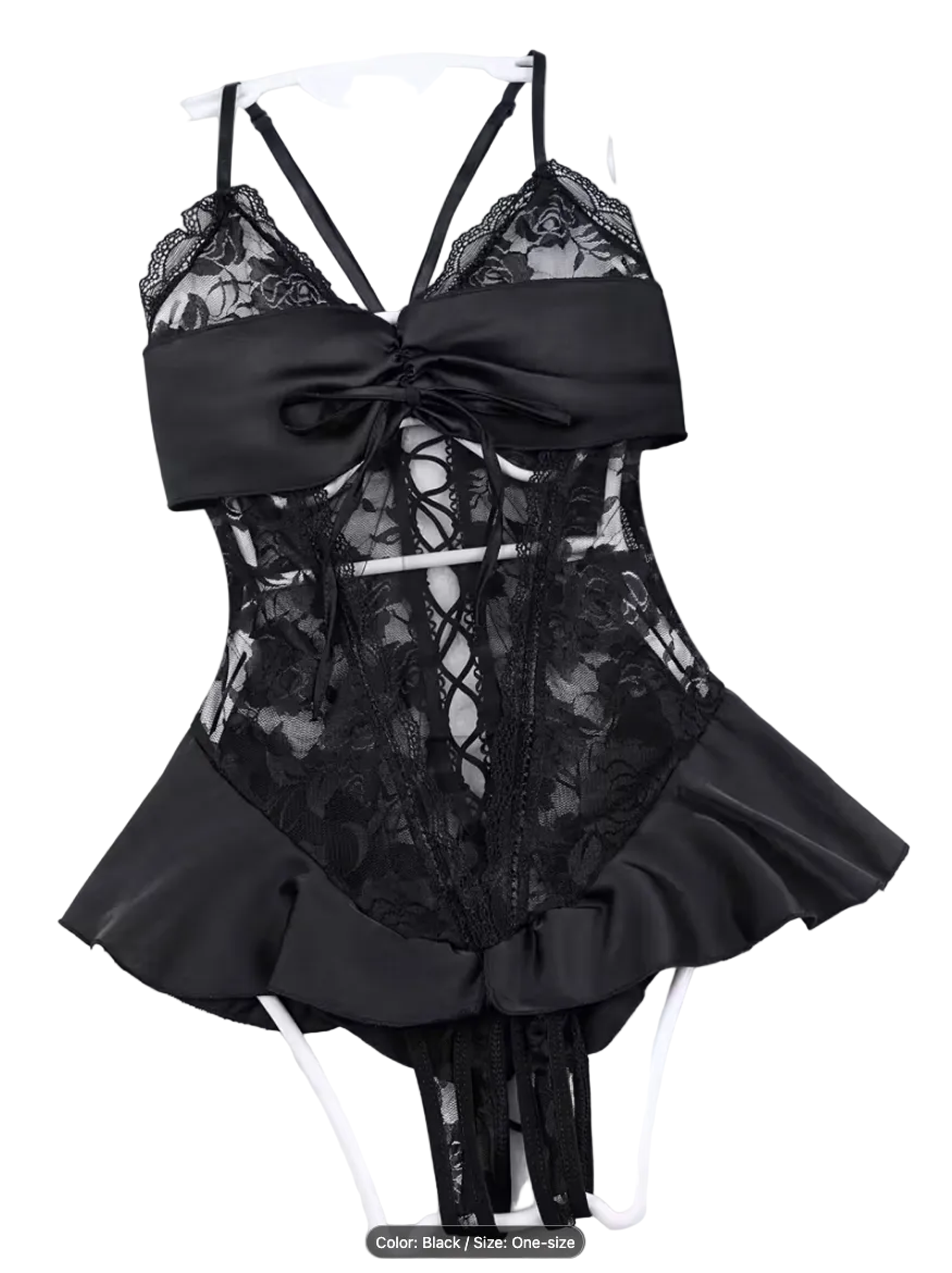 Sexy Black Mesh Bodysuit Oh So Naughty