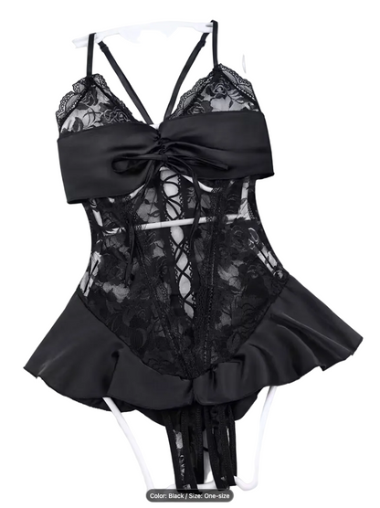 Sexy Black Mesh Bodysuit Oh So Naughty