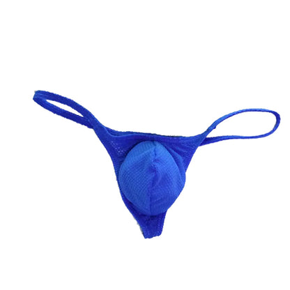 Sexy Men'S Thong Underwear in a Breathable Honeycomb Design Blue Oh So Naughty