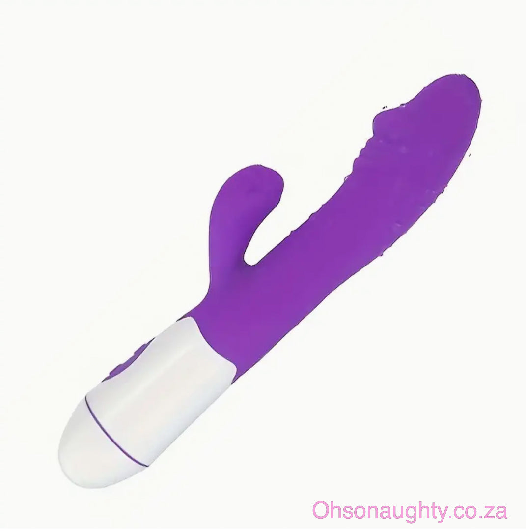 30 speed G Spot Dildo Rabbit Vibrator, Used For Women's Dual Vibration Purple USB charged Oh So Naughty