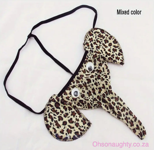 Men's Elephant Nose Shaped G-Strings Leopard Print Oh So Naughty