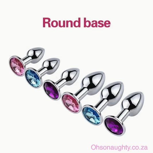 Steel Anal Plug with Purple Colour Gem Stone Oh So Naughty