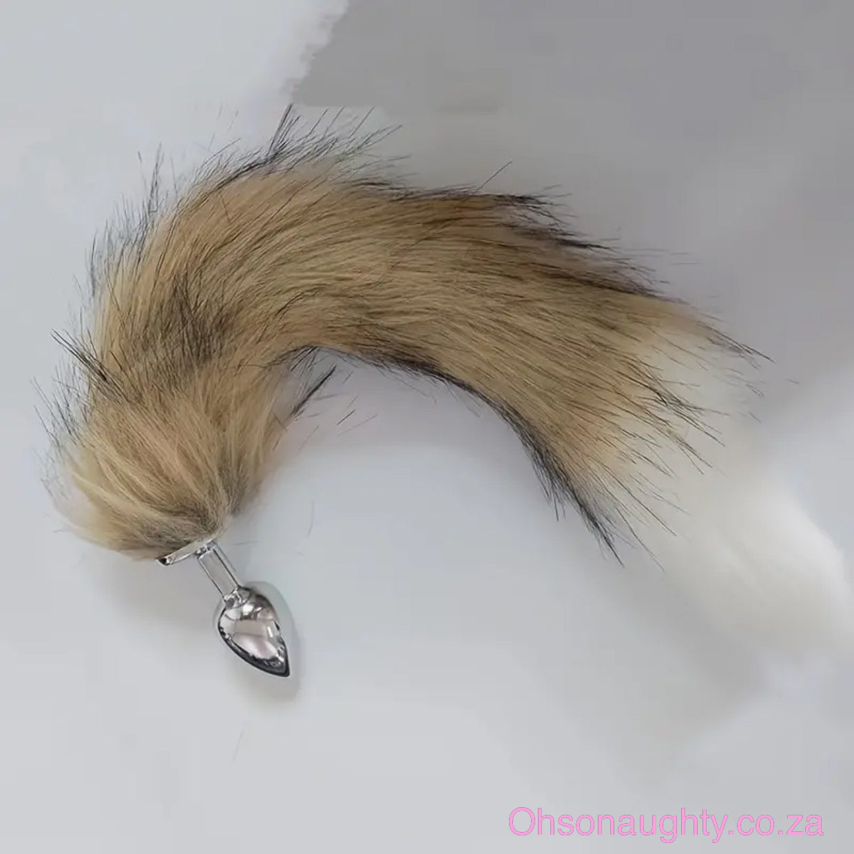 Fluffy Fox Tail - Metal Anal Plug Brown & White Oh So Naughty