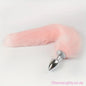 Fluffy Fox Tail - Metal Anal Plug Pink Oh So Naughty