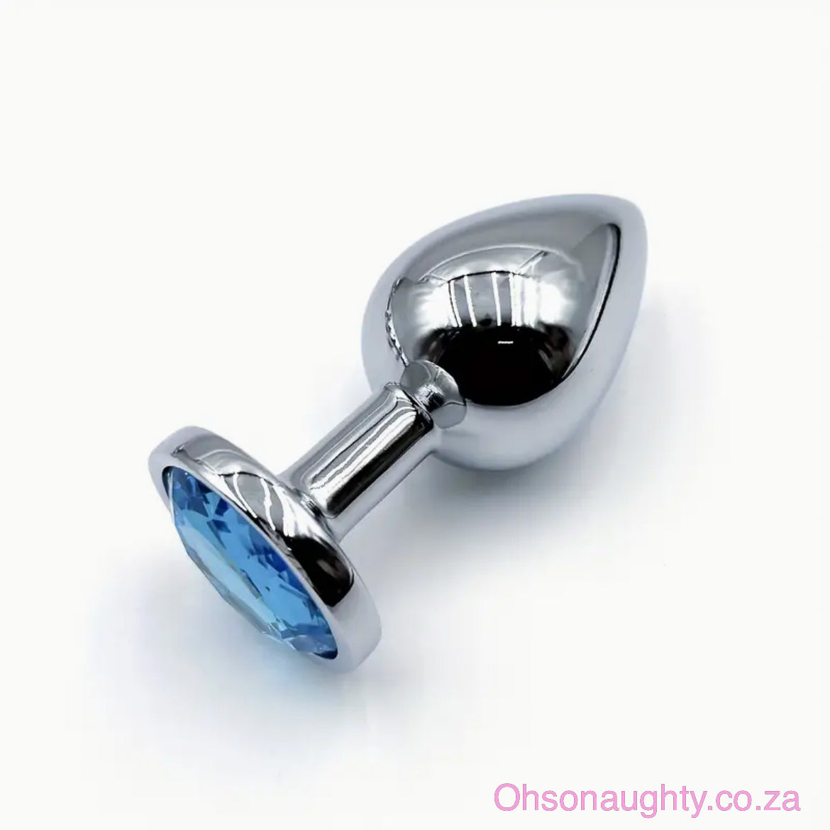 Steel Anal Plug with Blue Colour crystal - 5 sizes Oh So Naughty