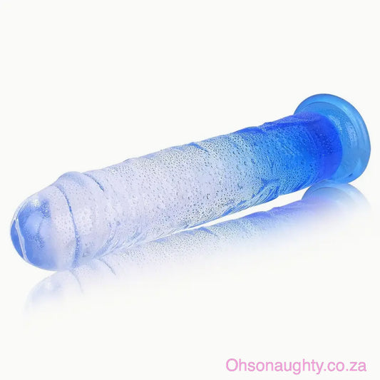 Blue/Transparent Dual-Tone Crystal Dildo Oh So Naughty