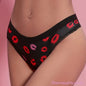 Chic Red Lips Print Seamless Thongs M Oh So Naughty