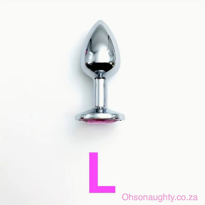 Steel Anal Plug with Pink Colour crystal Oh So Naughty