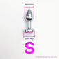 Steel Anal Plug with Pink Colour crystal Small Oh So Naughty