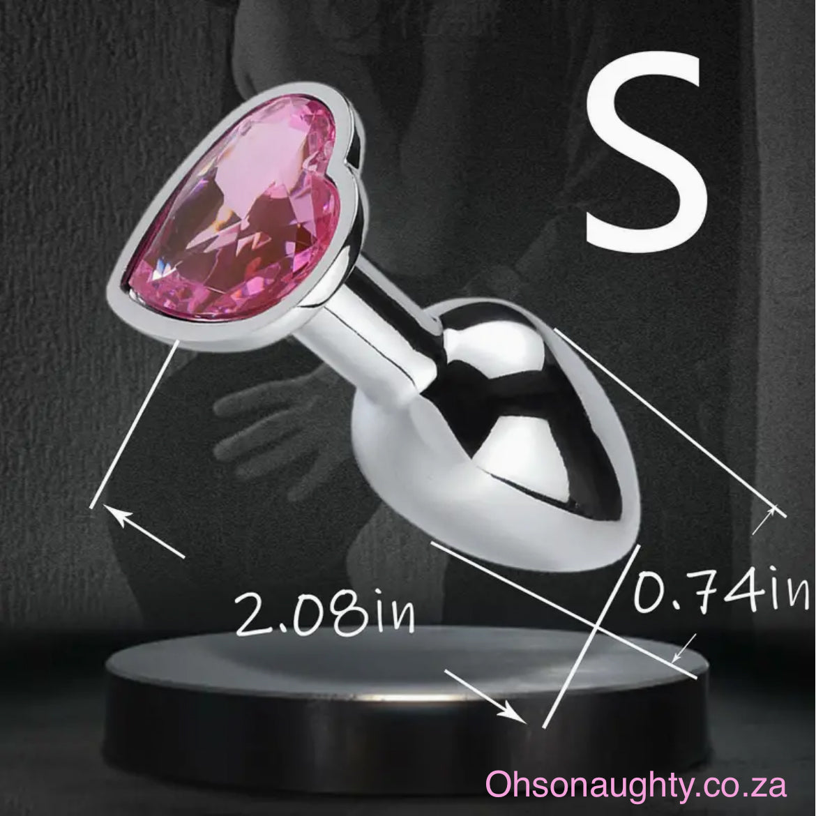 Heart Shaped Butt Plug -Stainless Steel Pink Oh So Naughty