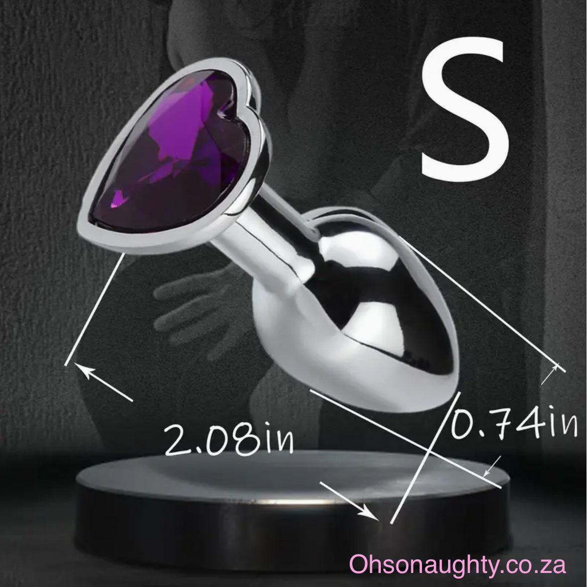 Heart Shaped Butt Plug -Stainless Steel Purple Oh So Naughty