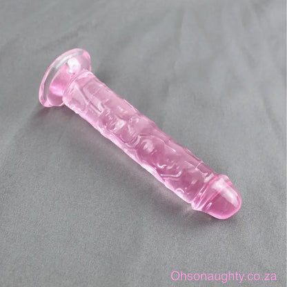 Transparent Crystal Jelly Realistic Dildo Pink Oh So Naughty