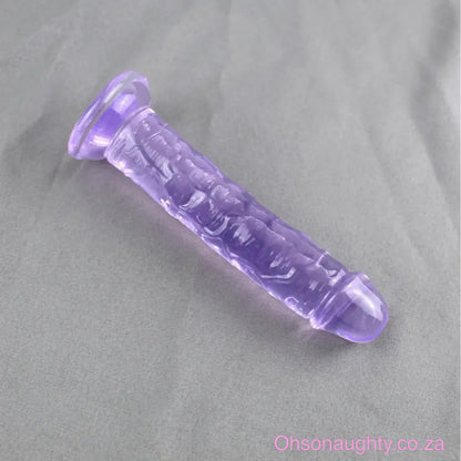 Transparent Crystal Jelly Realistic Dildo Purple Oh So Naughty