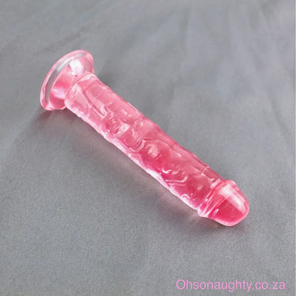 Transparent Crystal Jelly Realistic Dildo Rose Red Oh So Naughty