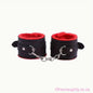 Unisex Sexy Fuzzy Handcuffs Black and Red Oh So Naughty