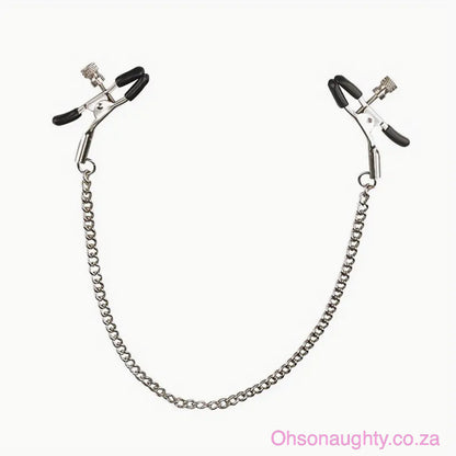 Nipple Clamps With Chain Black Oh So Naughty