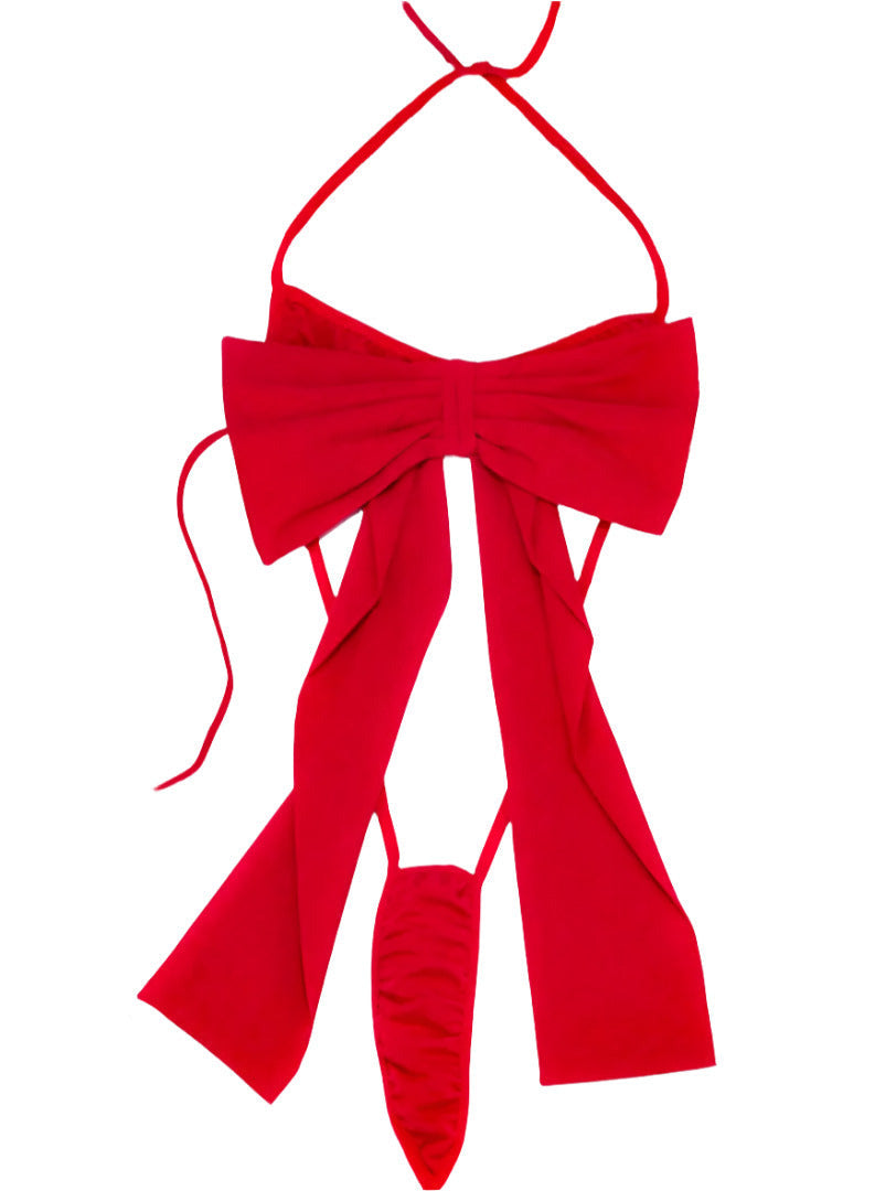 Christmas Lingerie, Give Yourself As A Gift To Your Couple, Sweet Bow Sexy Bodysuit Large Oh So Naughty