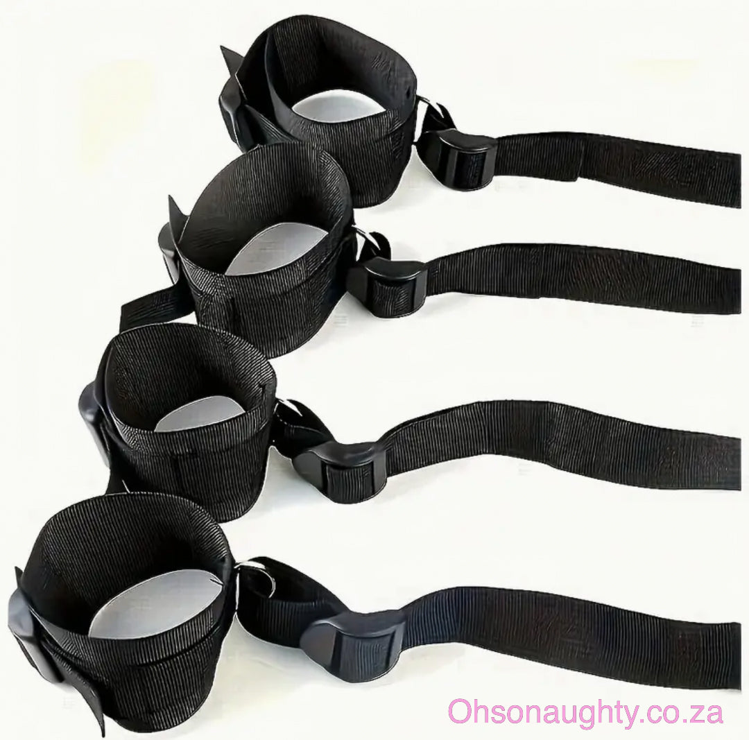 Under Bed Sex Bondage Restraints With Hand & Ankle Restraints Black Oh So Naughty