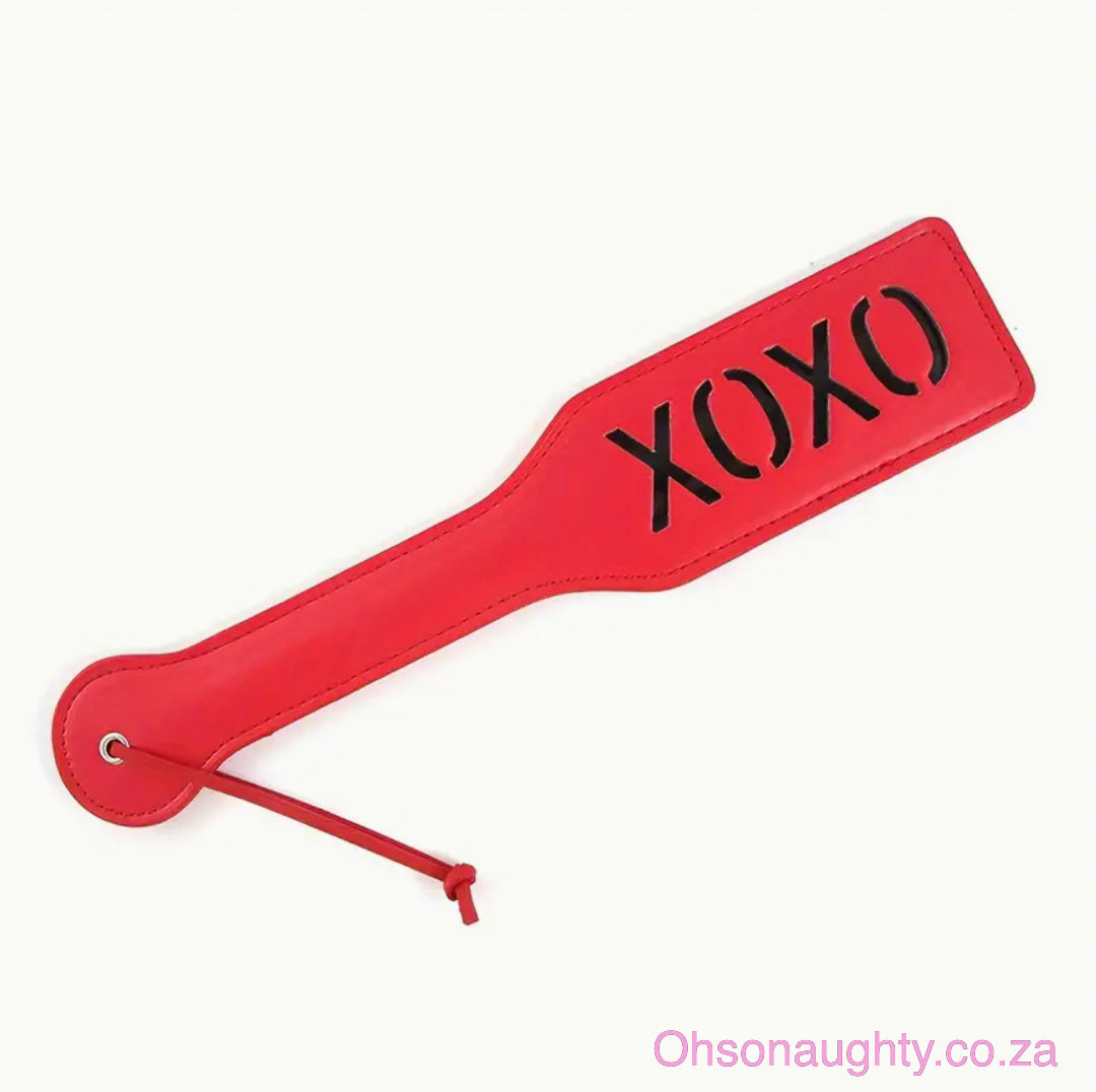XOXO Double Leather Spanking Paddle Red Oh So Naughty