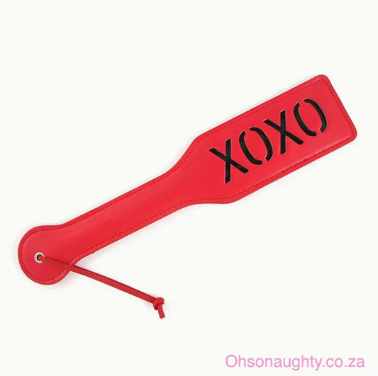 XOXO Double Leather Spanking Paddle Red Oh So Naughty