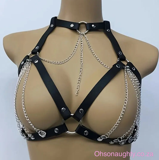 Chain Detail Design Harness Bralette Oh So Naughty