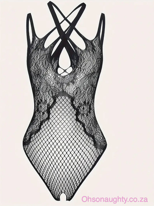 Lace and Mesh Sexy One-Piece Bodysuit Oh So Naughty