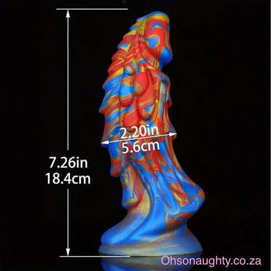 Red & Blue Wolf Dildo with Suction Cup - 18.44cm Oh So Naughty