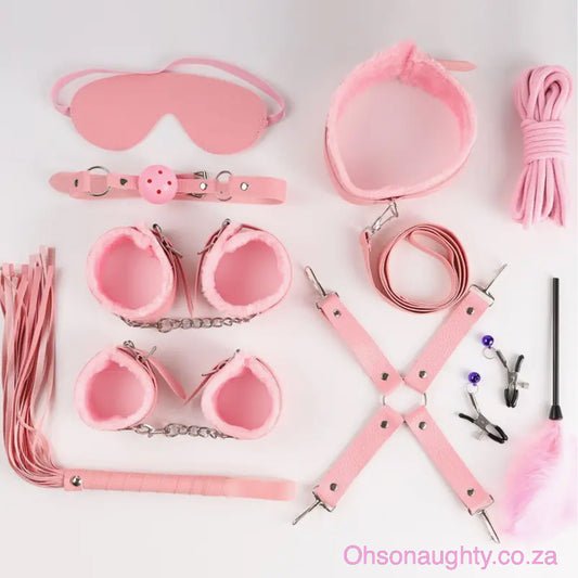 14pcs Bondage Restraints Kit Pink Oh So Naughty
