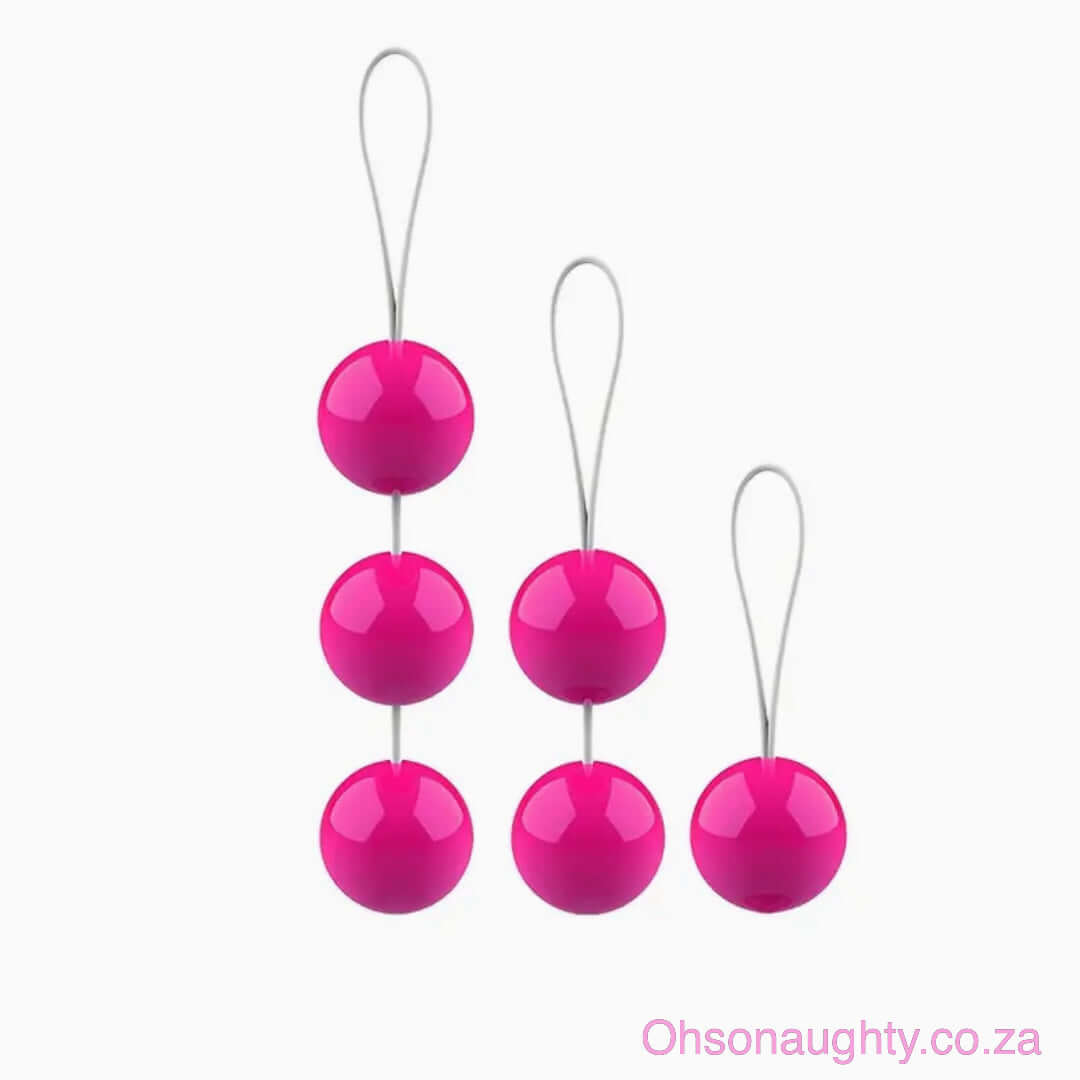 3pcs Colorful Kegel Balls with Built-in Steel Weight Pink Oh So Naughty