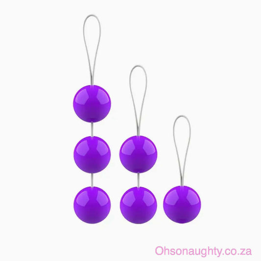 3pcs Colorful Kegel Balls with Built-in Steel Weight Purple Oh So Naughty