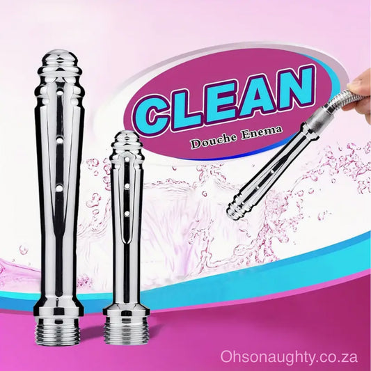 2 Pcs Aluminum Enema Nozzle Shower Set Oh So Naughty