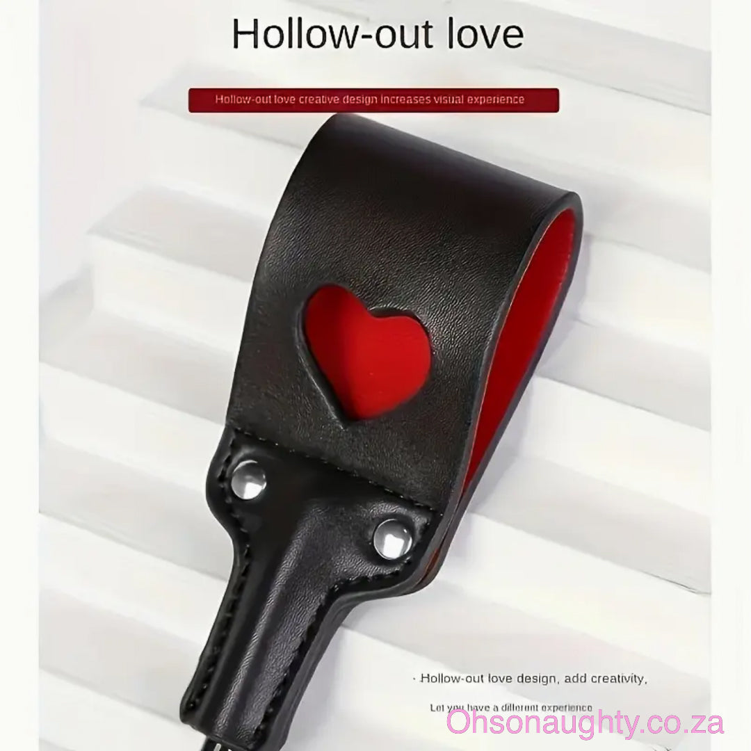 Premium Faux Leather Whip with heart design Oh So Naughty