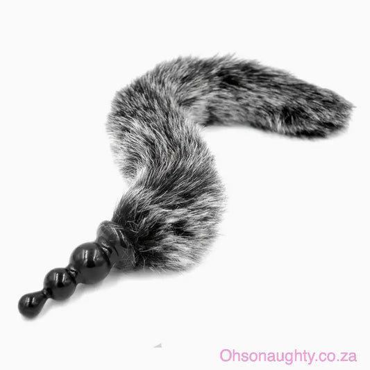 Faux Fur Tail Anal Plug - Grey Oh So Naughty