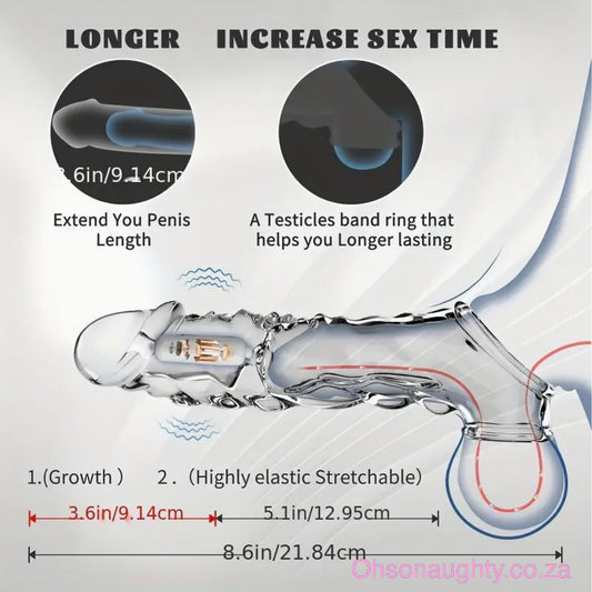 Male Sleeve Long Penis Vibrator Ring Oh So Naughty